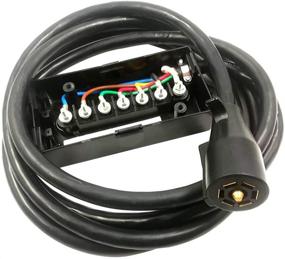 img 4 attached to 🔌 Enhanced NEW SUN 7 Way Plug Inline Trailer Cord with 7 Gang Junction Box Connector, Weatherproof - 8' FT Long (7 Way Trailer Cord Plug)