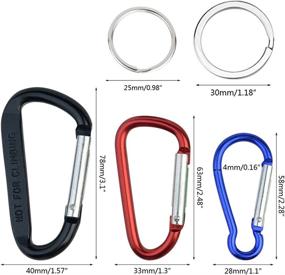 img 3 attached to 🔑 Set of 20 Carabiner Clips with Keychain & D Ring Hook for Backpack, Water Bottle, Keys, Home, RV - Outdoor Essentials (3 Unique Styles)