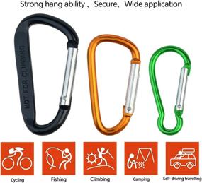 img 2 attached to 🔑 Set of 20 Carabiner Clips with Keychain & D Ring Hook for Backpack, Water Bottle, Keys, Home, RV - Outdoor Essentials (3 Unique Styles)