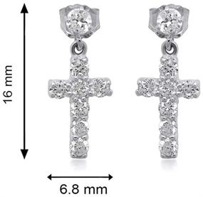 img 2 attached to Jewelili Swarovski Серьги с подвесками из циркония