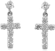 jewelili swarovski zirconia dangle earrings logo