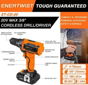 img 3 attached to 🔌 EnerTwist Cordless Drill Set with 28 Essential Accessories