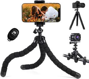 img 4 attached to 📷 Гибкое стойка HPUSN Phone Tripod: универсальный мини октопус-трипод с Bluetooth-пультом для путешествий, семейных снимков и собраний, совместимый с iPhone/Android/камерой/GoPro.