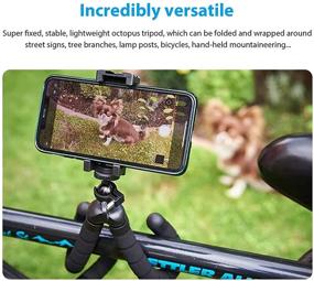 img 1 attached to 📷 Гибкое стойка HPUSN Phone Tripod: универсальный мини октопус-трипод с Bluetooth-пультом для путешествий, семейных снимков и собраний, совместимый с iPhone/Android/камерой/GoPro.