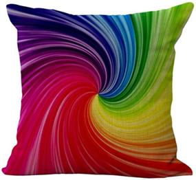 img 1 attached to 🌈 Andreannie Bright Rainbow Colored Weave Dynamic Design Cotton Linen Throw Pillow Case - Personalized Cushion Cover for Home Office Decor - Square 18 X 18 Inches - New, Vibrant & Eye-Catching