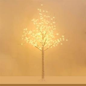 img 2 attached to 4 Feet LED Lighted Birch Tree: Warm White Fairy Lights for Indoor Wedding, Home, Festival, Party, Valentine