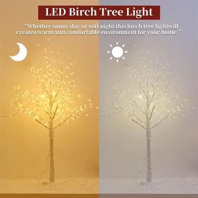 img 1 attached to 4 Feet LED Lighted Birch Tree: Warm White Fairy Lights for Indoor Wedding, Home, Festival, Party, Valentine