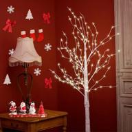 4 feet led lighted birch tree: warm white fairy lights for indoor wedding, home, festival, party, valentine логотип