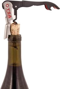 img 1 attached to 🍷 High-Quality True Jetsetter Black Double Hinged TSA Compliant Corkscrew Bottle Opener - Stainless Steel Wine Key 0.75x4.75x1