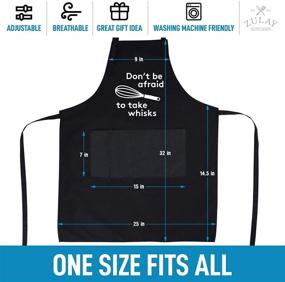 img 2 attached to 👩 Zulay (2-Pack) Hilarious Aprons For Women, Men & Couples