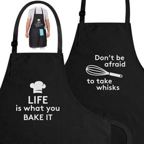 img 4 attached to 👩 Zulay (2-Pack) Hilarious Aprons For Women, Men & Couples