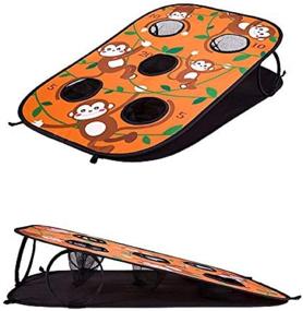 img 2 attached to 🌄 Himal Collapsible Portable 5 Holes Cornhole Game Set with 10 Bean Bags: Fun for All Ages!