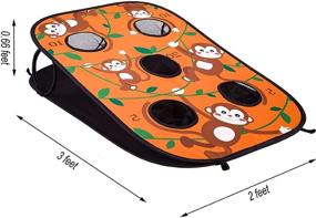 img 1 attached to 🌄 Himal Collapsible Portable 5 Holes Cornhole Game Set with 10 Bean Bags: Fun for All Ages!