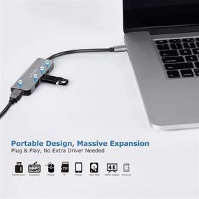 img 2 attached to 🔌 Portable L-TECH USB C Hub: 4-in-1 Multiport Adapter with 4K HDMI, USB 3.0/2.0, 87W PD - MacBook ProAir (Thunderbolt 3), Nintendo Switch & More