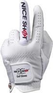 🏌️ enhance your game with nice shot the bird men's golf glove: premium cabretta leather in white логотип