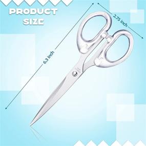 img 3 attached to Multipurpose Acrylic Scissors Set: 3 Pieces, 6.3 Inches, Clear Silver, Ideal for Crafting, Sewing, Office, and Home