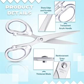 img 2 attached to Multipurpose Acrylic Scissors Set: 3 Pieces, 6.3 Inches, Clear Silver, Ideal for Crafting, Sewing, Office, and Home