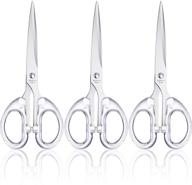 multipurpose acrylic scissors set: 3 pieces, 6.3 inches, clear silver, ideal for crafting, sewing, office, and home logo