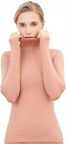 img 3 attached to Turtleneck Stretch Clothes Underwear Carmine Women's Clothing