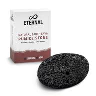 👣 eternal - natural earth lava pumice stone: effortless skin callus and corn removal for feet, heels, and palms. ideal pedicure and manicure exfoliation tool. foot peel and dry dead cell scrubber for women and men (black) logo