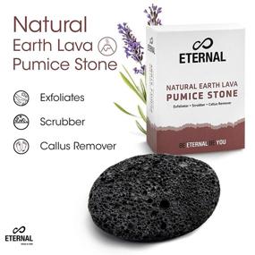 img 1 attached to 👣 Eternal - Natural Earth Lava Pumice Stone: Effortless Skin Callus and Corn Removal for Feet, Heels, and Palms. Ideal Pedicure and Manicure Exfoliation Tool. Foot Peel and Dry Dead Cell Scrubber for Women and Men (Black)