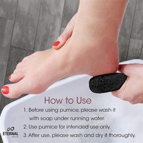 img 2 attached to 👣 Eternal - Natural Earth Lava Pumice Stone: Effortless Skin Callus and Corn Removal for Feet, Heels, and Palms. Ideal Pedicure and Manicure Exfoliation Tool. Foot Peel and Dry Dead Cell Scrubber for Women and Men (Black)