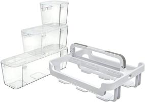 img 3 attached to 🗄️ Deflecto Caddy Organizer: Stackable with Three Compartments - White and Clear | 29003CR