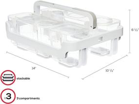 img 1 attached to 🗄️ Deflecto Caddy Organizer: Stackable with Three Compartments - White and Clear | 29003CR