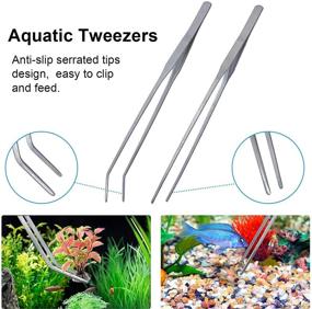 img 2 attached to 🐠 AXNAU Aquascaping Tools Kit, 7-in-1 Stainless Steel Aquarium Plant Tools Set with Scissors, Tweezers, and Spatula - Anti-Rust Aquatic Aquascape Tools for Fish Tank