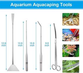 img 3 attached to 🐠 AXNAU Aquascaping Tools Kit, 7-in-1 Stainless Steel Aquarium Plant Tools Set with Scissors, Tweezers, and Spatula - Anti-Rust Aquatic Aquascape Tools for Fish Tank