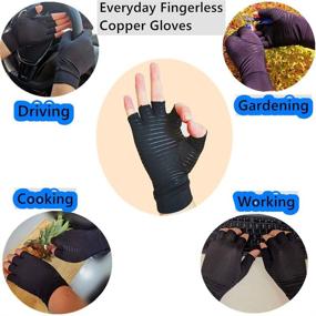 img 3 attached to 🧤 LTXB Fingerless Copper Arthritis Compression Gloves - Ultimate Pain Relief for Men and Women