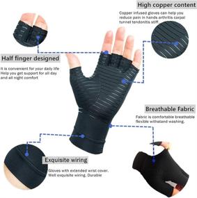 img 1 attached to 🧤 LTXB Fingerless Copper Arthritis Compression Gloves - Ultimate Pain Relief for Men and Women