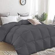 🛏️ plush dark grey twin down comforter insert - all season quilted comfort, microfiber fill, machine washable logo
