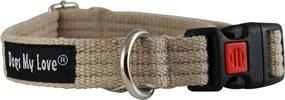 img 3 attached to 🐶 Cotton Web Adjustable Dog Collar: Locking Device, 4 Sizes in Beige for Added Security