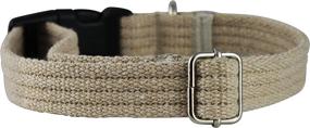 img 1 attached to 🐶 Cotton Web Adjustable Dog Collar: Locking Device, 4 Sizes in Beige for Added Security