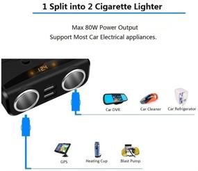 img 3 attached to Highly Compatible Car Charger Adapter with Dual USB Port, Voltage Display - Ideal for iPhone, iPad, Tablet, Galaxy, HTC, LG