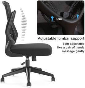 img 2 attached to 🪑 Hbada Office Chair: Ergonomic Desk Chair with Lumbar Support and Flip-up Arms for Comfortable Work"