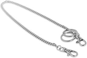 img 3 attached to 🔑 18" Silver Nickel Plated Pocket Keychain String with Lobster Clasp Trigger Snap - Convenient & Stylish for Belt Loop, Purse Strap, Keys, Wallet, & Travel