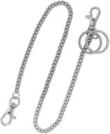 🔑 18" silver nickel plated pocket keychain string with lobster clasp trigger snap - convenient & stylish for belt loop, purse strap, keys, wallet, & travel logo