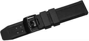 img 1 attached to 🔧 Luminox 23mm Rubber Wristband with Black Buckle Replacement