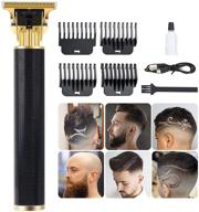 💇 ultimate professional hair trimmer: wireless electric pro li hair clipper with 4 guard combs & usb charging - close cutting t-blades for men (black) logo