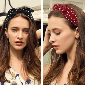 img 3 attached to 🎀 Jaciya 6-Piece Knotted Bow Headbands for Women: Stylish Turban Headbands with Wide Knot in 6 Colors