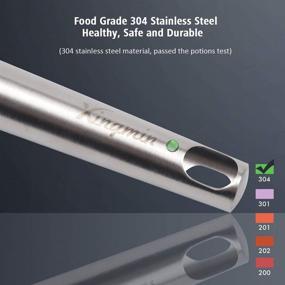 img 2 attached to 🥄 Xingmin Slotted Spoon Stainless Steel For Cooking, Deep Frying, Metal Skimmer, Spider Strainer, Ladle - Heavy Duty, Professional Long Handle (36.32x8.61cm)