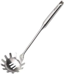 img 4 attached to 🥄 Xingmin Slotted Spoon Stainless Steel For Cooking, Deep Frying, Metal Skimmer, Spider Strainer, Ladle - Heavy Duty, Professional Long Handle (36.32x8.61cm)