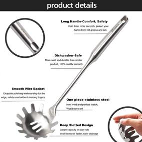 img 3 attached to 🥄 Xingmin Slotted Spoon Stainless Steel For Cooking, Deep Frying, Metal Skimmer, Spider Strainer, Ladle - Heavy Duty, Professional Long Handle (36.32x8.61cm)