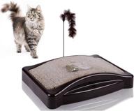 mw cat scratching post: premium curve cat scratcher cardboard for small and large cats with catnip included! logo