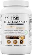 🐄 clean+lean clean cow+: ultimate diet protein powder - grass-fed whey, zero net carbs, 122 calories, 25g protein+ organic inulin fiber for satiety - 28 servings logo