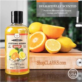 img 1 attached to 🍋 CLARK'S Cutting Board Soap (12oz) - Castile Based! - Lemon & Orange Oils - Organic & 100% Natural - Butcher Block Cleaner
