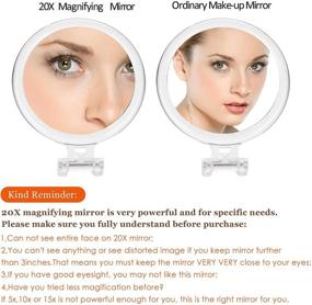 img 1 attached to 🔍 5-Inch 20X Magnifying Mirror: Two Sided, Foldable Makeup Mirror for Precision Makeup, Tweezing, and Blackhead/Blemish Removal