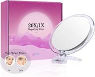 🔍 5-inch 20x magnifying mirror: two sided, foldable makeup mirror for precision makeup, tweezing, and blackhead/blemish removal logo